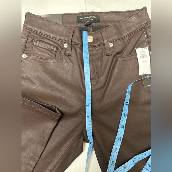 NWT; BANANA REPUBLIC COATED HIGH RISE SLIM PANTS🦋 - Picture 5 of 11